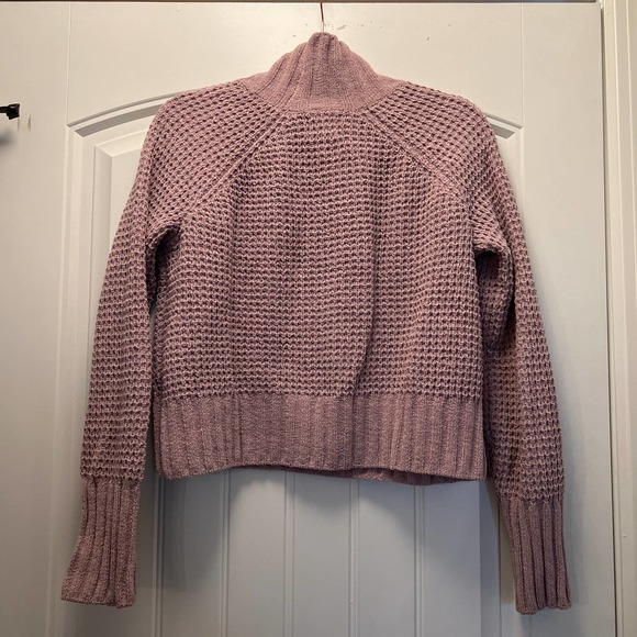 Hippie Rose Women’s Long Sleeve Cable Knit Turtleneck Pullover Sweater Sz M Pink - Picture 5 of 6